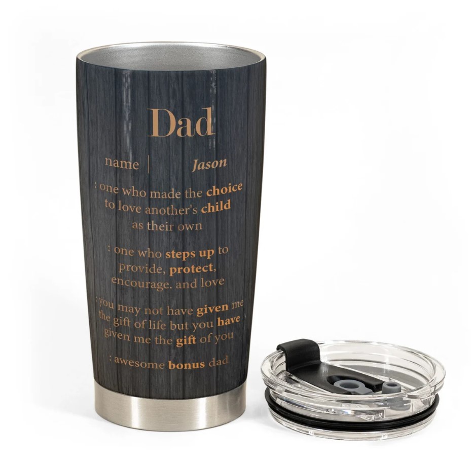 Personalized Step Dad Tumbler Thank You For Stepping In Tumbler Bonus Dad Gift Gift For Step Dad Fathers Day Gift